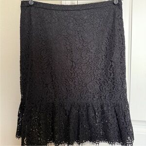 Banana Republic Black Ruffled Lace Skirt Size 10